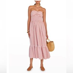 Hunter Bell NYC Lindley Halter Check Midi Dress
